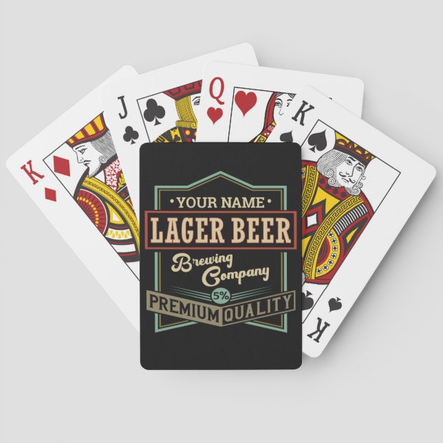 Personalized Lager Beer Brewing Co Label Bar Pub  Playing Cards (Back)
