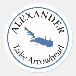 Personalized Lake Arrowhead   Classic Round Sticker