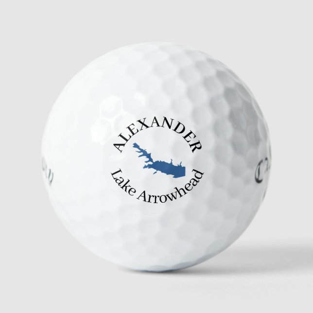 Personalized Lake Arrowhead Golf balls (Front)