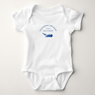 Personalized Lake Arrowhead map date established Baby Bodysuit