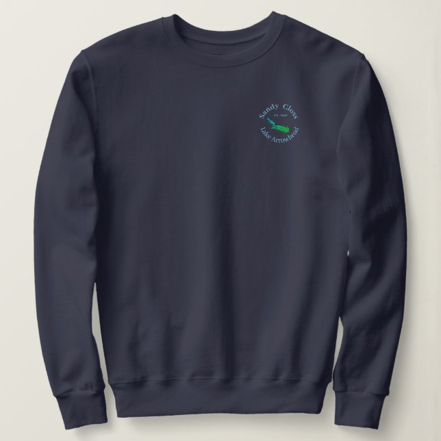 Personalized Lake Arrowhead map date established  Sweatshirt (Design Front)