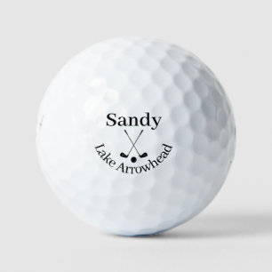 Personalized Lake Arrowhead Map Golf balls