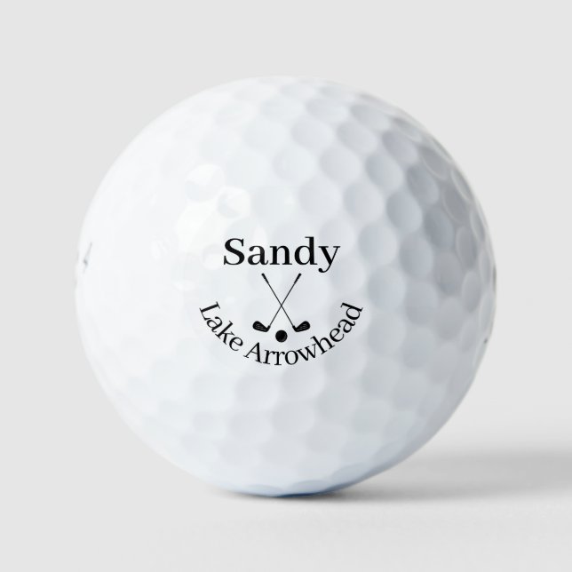 Personalized Lake Arrowhead Map Golf balls (Front)