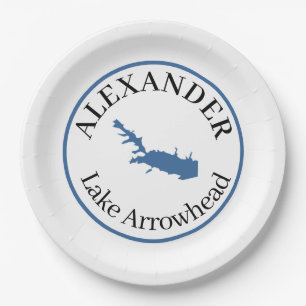 Personalized Lake Arrowhead Paper Plate