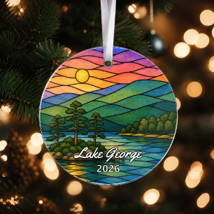 Personalized Lake George Acrylic Ornament, Custom Ornament