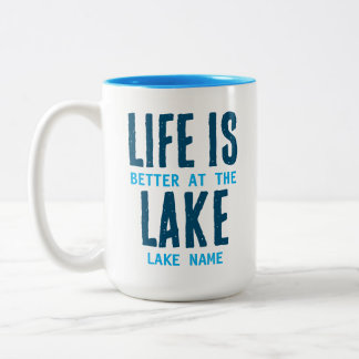 Personalized Lake Gift Two-Tone Coffee Mug
