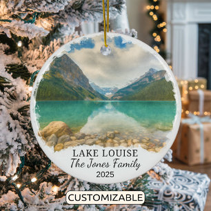 Personalized Lake Louise Ornament, Canada Ceramic Ornament
