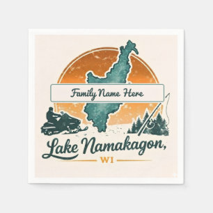 Personalized Lake Namakagon, WI Napkin