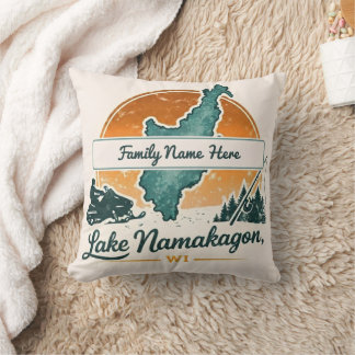 Personalized Lake Namakagon, WI Throw Pillow
