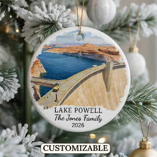 Personalized Lake Powell Ornament, Custom Utah Ceramic Ornament
