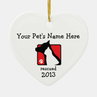 Personalized Lakeshore PAWS heart ornament