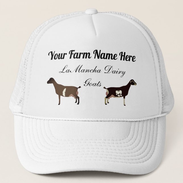 Personalized LaMancha Dairy Goats Trucker Hat (Front)