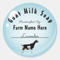 Personalized LaMancha Goat Milk Soap Blue Bubble