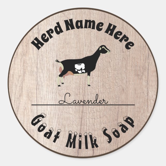 Personalized LaMancha Goat Milk Soap Classic Round Sticker (Front)