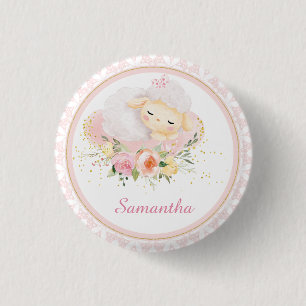 Personalized Lamb 1 Inch Round Button