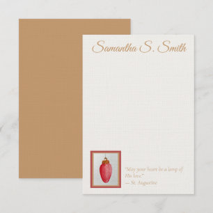 Personalized Lamp of Love Flat Note Card