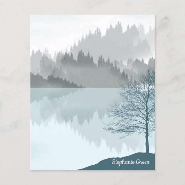 Personalized Landscape Reflection Lake Trees Green (Front)