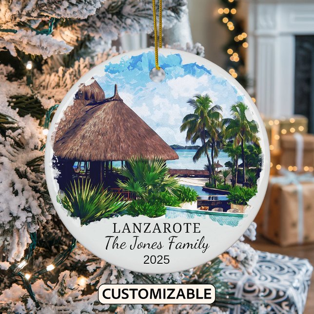 Personalized Lanzarote Ornament, Spain Ceramic Ornament (Creator Uploaded)