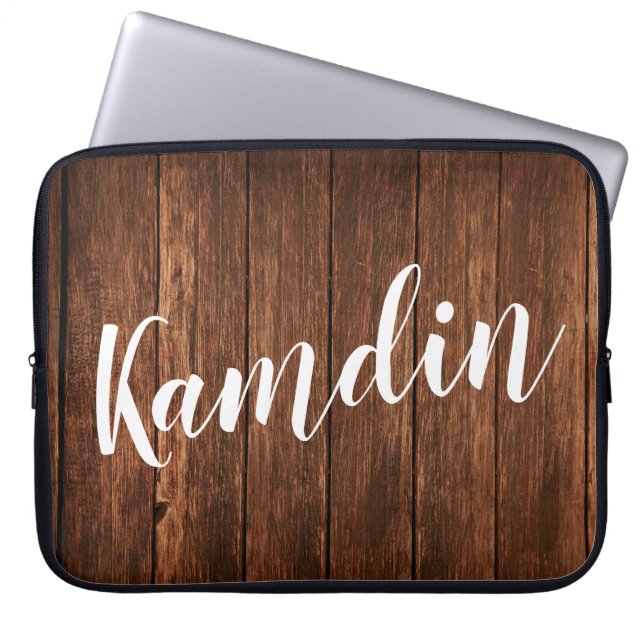 Personalized Laptop Case Barn Wood Country Rustic (Front)