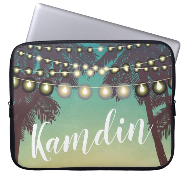 Personalized Laptop Case Beach Sunset Palm Trees S (Front)