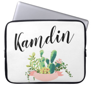 Personalized Laptop Case Bohemian Cactus Succulent