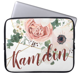 Personalized Laptop Case Geometric Garden Rose