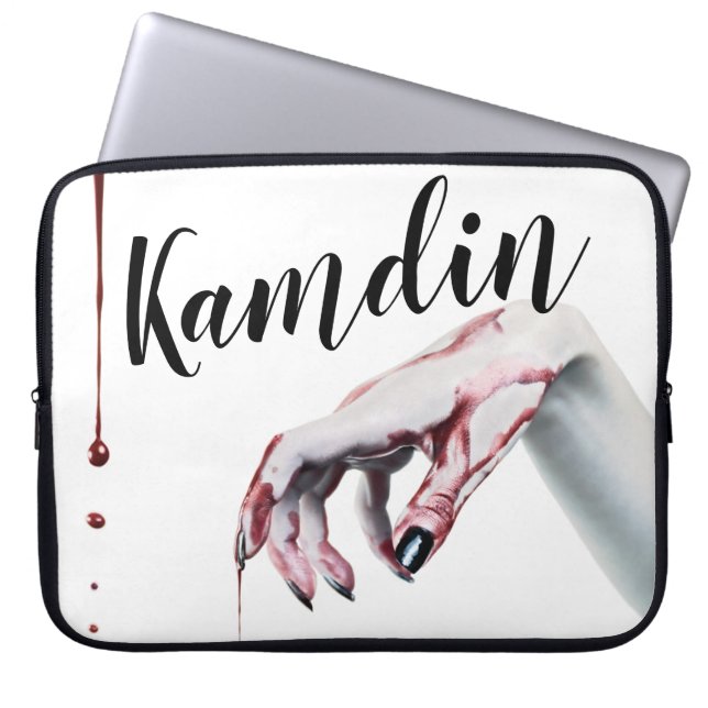 Personalized Laptop Case zombie blood drip vampire (Front)