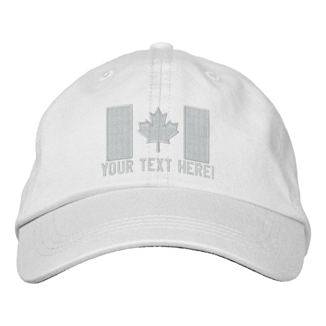 Personalized Large Canadian Flag Embroidery Embroidered Hat (Front)