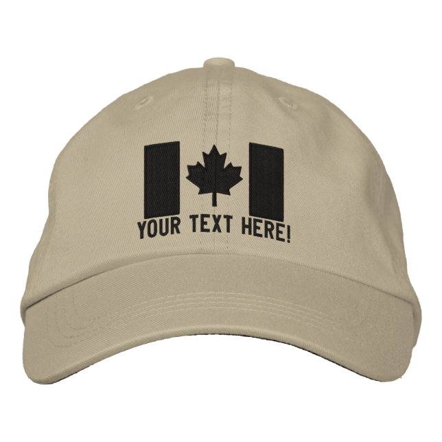 Personalized Large Canadian Flag Embroidery Embroidered Hat (Front)