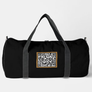 Personalized Large Duffel Bag with QR Code Print