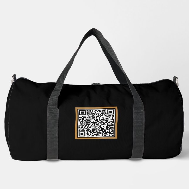 Personalized Large Duffel Bag with QR Code Print (Front)
