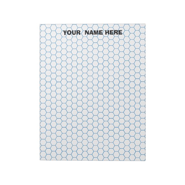 Personalized Large Hexagon Graph Paper Notepad (Rotated)