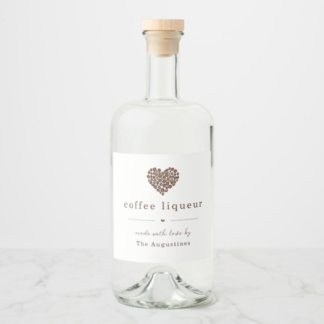 Personalized Large Homemade Coffee Liqueur Label (Front)