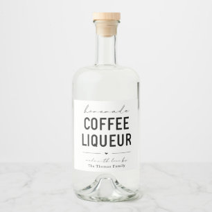 Personalized Large Homemade Coffee Liqueur Label