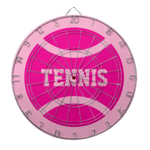 Personalized large pink tennis ball dartboard game