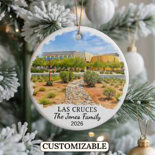 Personalized Las Cruces, Custom New Mexico Ceramic Ornament