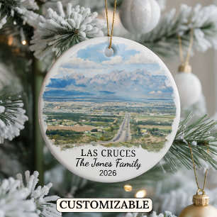 Personalized Las Cruces, Custom New Mexico Ceramic Ornament