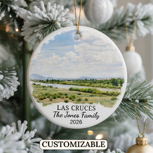 Personalized Las Cruces, Custom New Mexico Ceramic Ornament