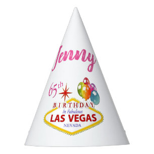 Personalized Las Vegas 65th Birthday Party Hat