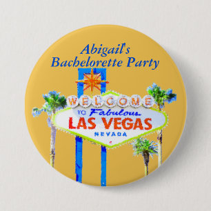 Personalized Las Vegas Bachelorette 3 Inch Round Button