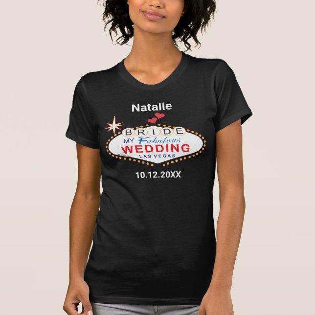 Personalized Las Vegas Bride Wedding T-Shirt (Front)