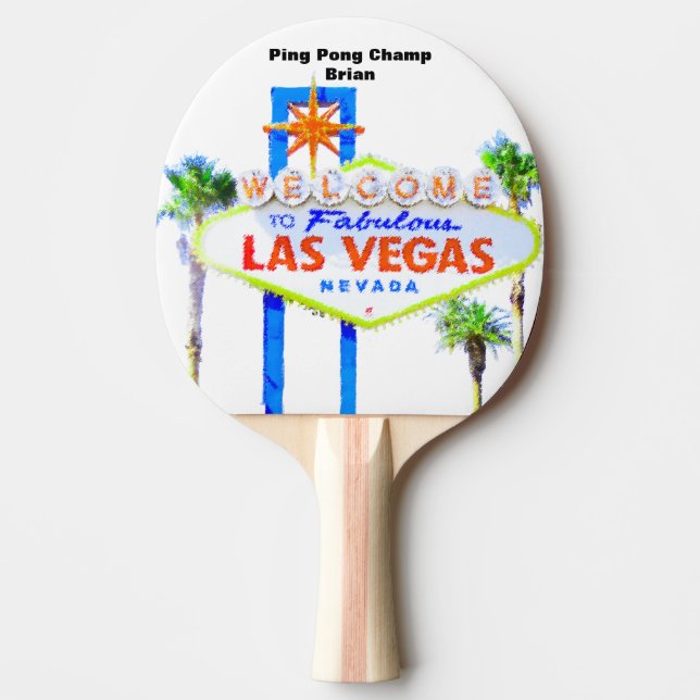 Personalized Las Vegas Champion Ping Pong Paddle (Front)