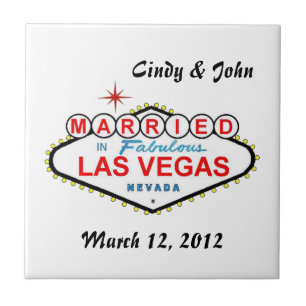 Personalized Las Vegas Married in Las Vegas Tile