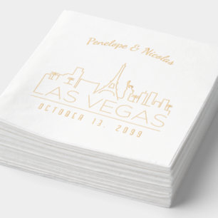 Personalized Las Vegas Napkins Gold Foil