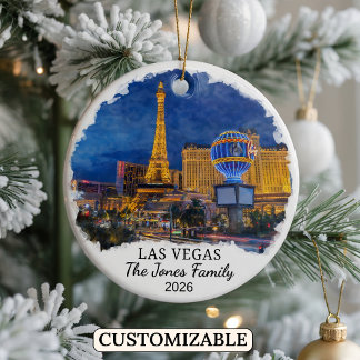 Personalized Las Vegas Ornament, Custom Nevada Ceramic Ornament