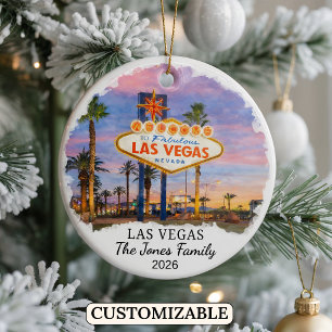 Personalized Las Vegas Ornament, Custom Nevada Ceramic Ornament