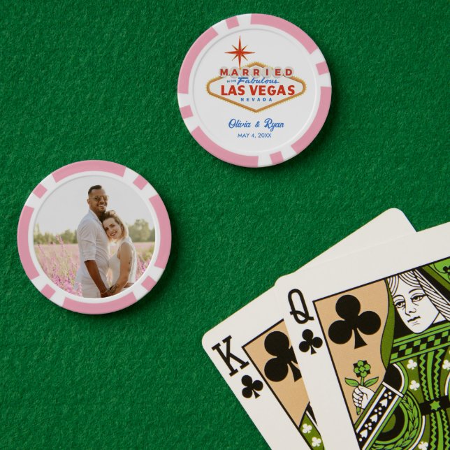 Personalized Las Vegas Wedding Favour Poker Chips (Poker Table (Double))