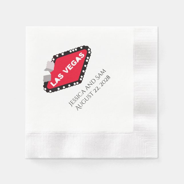 Personalized Las Vegas Wedding Napkins (Front)