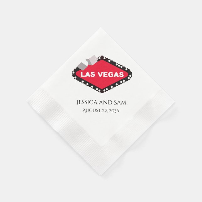 Personalized Las Vegas Wedding Napkins (Corner)