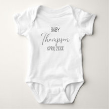 Personalized Last Name Announcement Baby Bodysuit
